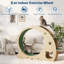 4-in-1 Indoor Cat Running Wheel, Large Quiet Running Wheel with Scratch Pad, Play Roller & Stable Wood Base for Active Cats-1351298327