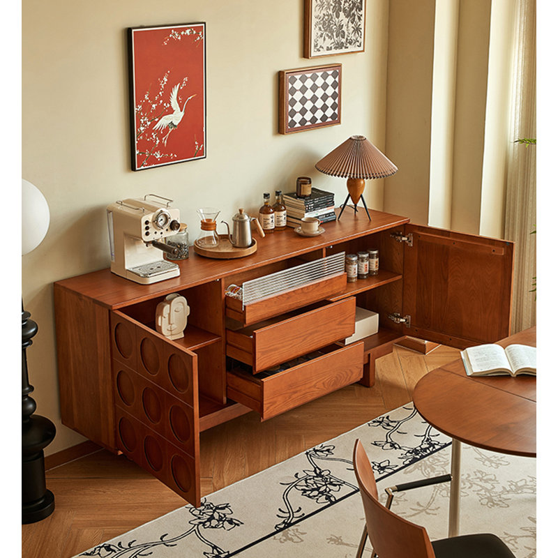 Buffet de rangement en bois franc français rétro
