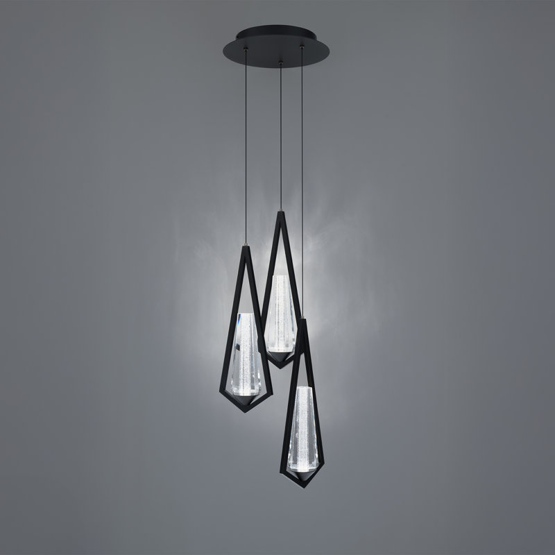Devotion LED Pendant, 3 Lights,  18" H x 12" W x 12" D, Black