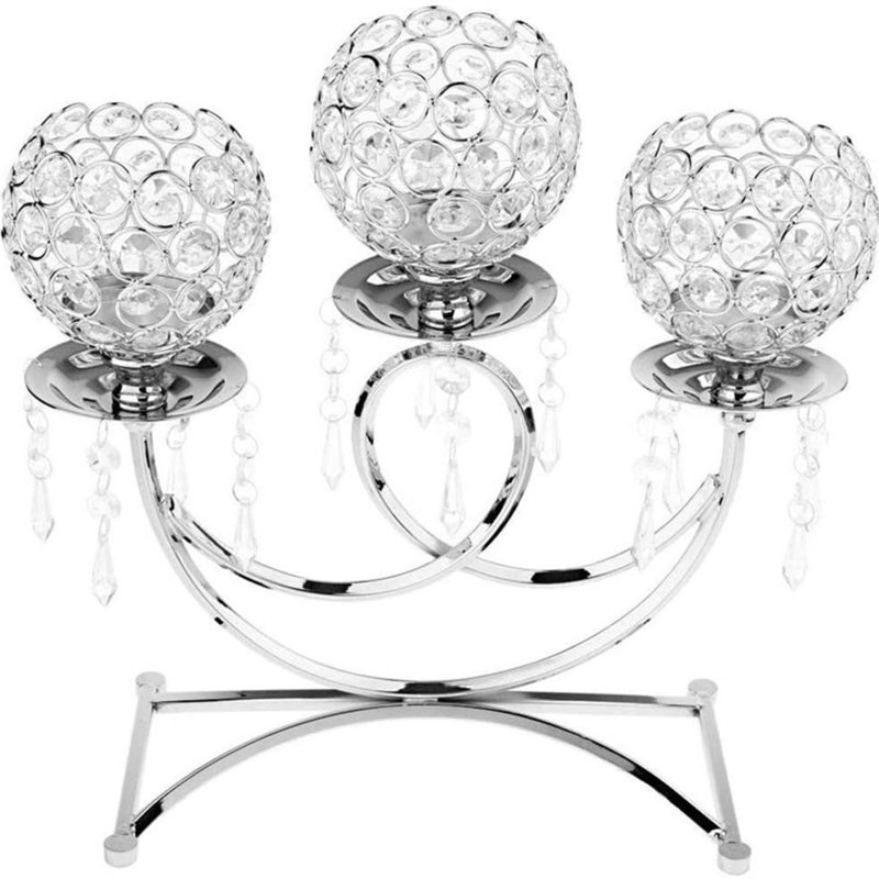 Bougeoir de table en métal 14 po H, Argent