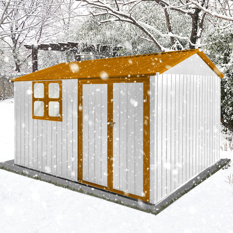 Abri de jardin en métal 10 pi x 8 pi - Toit imperméable et verrouillable