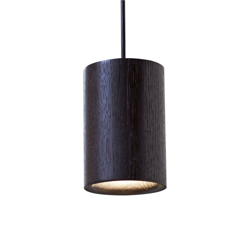 Solid 1 - Light LED Pendant, Black Stained Oak