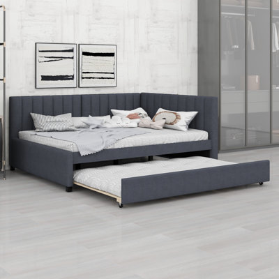 Modern Upholstered Daybed, Includes Trundle