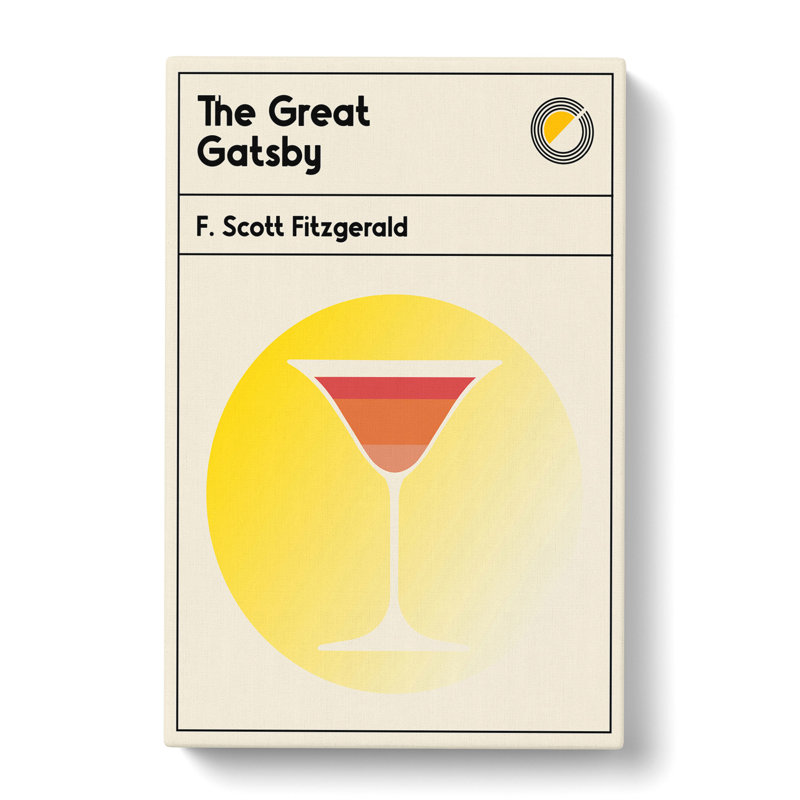 Book Cover The Great Gatsby F. Scott Fitzgerald - Wrapped Canvas Print, 50cm H x 35cm W x 3cm D