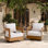 Ensemble de 2 chaises pivotantes en eucalyptus Frances