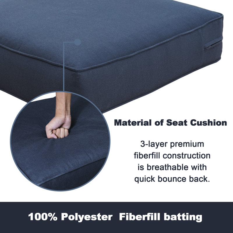 Ensemble de coussins de chaise d'extérieur / intérieur, coussins de remplacement de siège de patio profond
