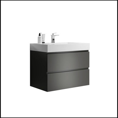 Meuble-lavabo simple mural 29,9 po avec plateau en céramique Willys