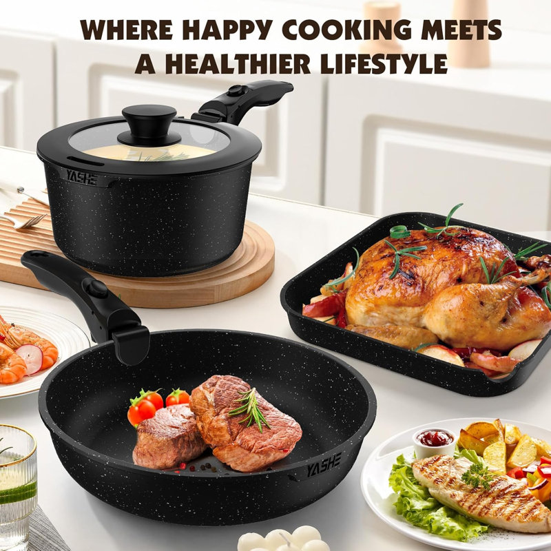 21 - Piece Aluminum Cookware Set, Grey