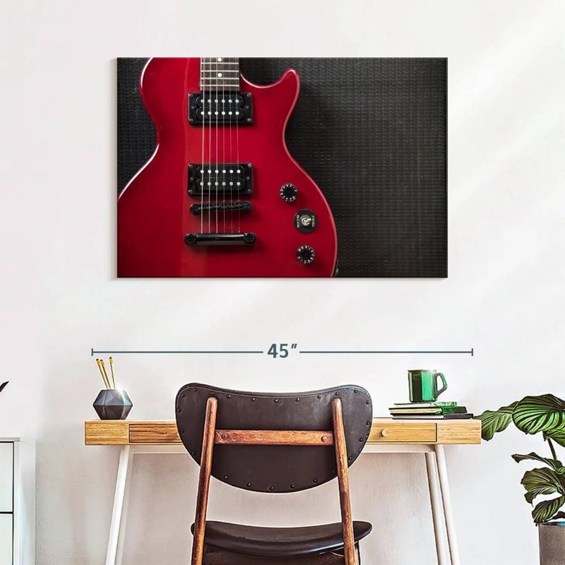 Guitare électrique Abarca Shiny Red, H 26 po x l 39 po