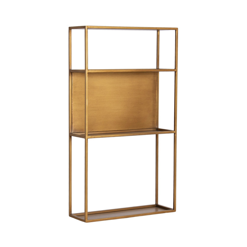 Nomi Geometric Metal Wall Shelf Unit for Use as Bathroom Over-the-Toilet Shelves