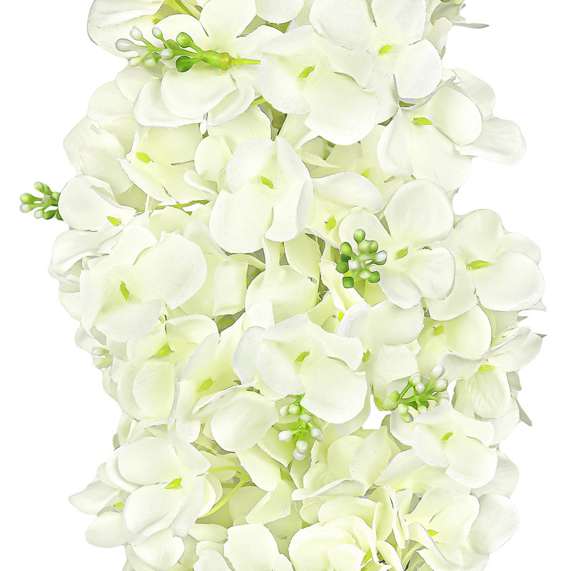 Tige de fleur d'hortensia artificielle, Blanc, crème