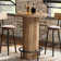 39.4" Bar Table, Round Bistro Pub Table with Metal Ring Footrest, Only Table