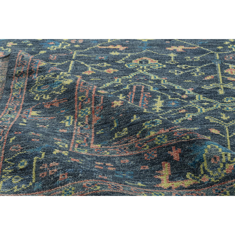 Rock My Classics Wool Oriental Area Rug in Blue/Yellow, Rectangle 8' x 10'