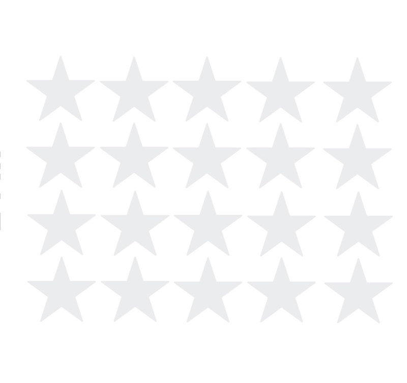 Décalcomanie murale étoiles americana, Blanc, H 48 po x l 65 po x P 0,01 po