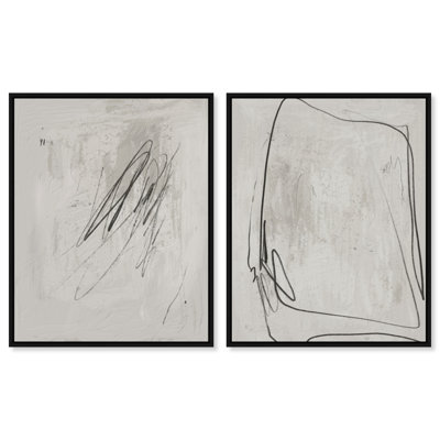 Modernist Set Canvas Abstract Print by Oliver Gal, Black Frame, 16 x 20