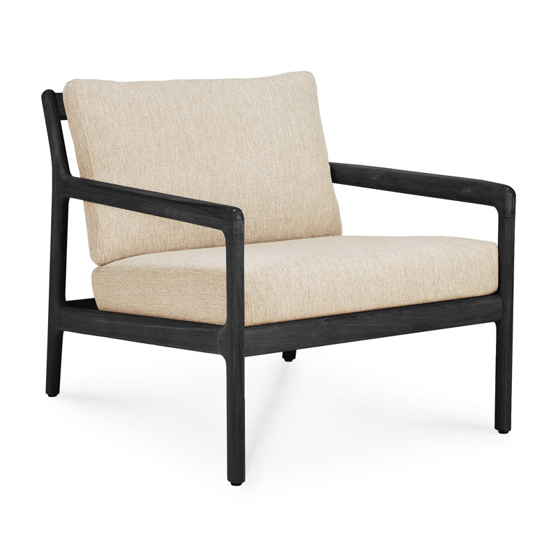 Jack Outdoor Teak Lounge Chair, Teak Black/Natural