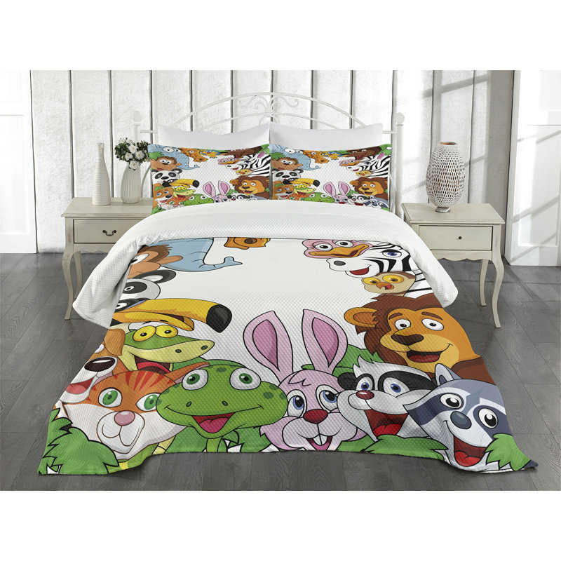 Adwoa Polyester No Pattern Bedspread with Pillow Shams Included, 220 x 264 cm Bedspread - 2 Shams