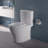 TOTO® Aquia IV® Cube Two-Piece Elongated Dual Flush 1.28 and 0.9 GPF Universal Height Toilet with CEFIONTECT®, WASHLET®+ Ready, Cotton White