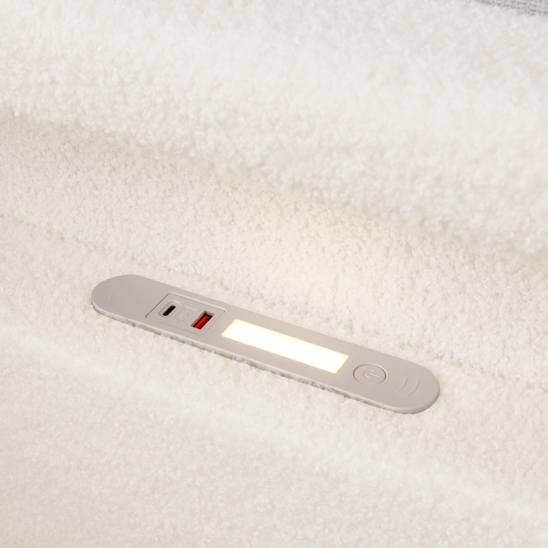 Bed, Beige Boucle