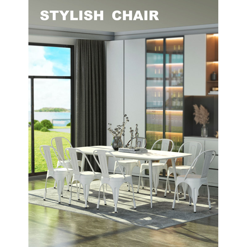Weaverville 18'' H Stacking Side Chair, White