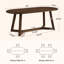 Table de salle à manger ovale en bois massif pour 4-6, table de cuisine en bois de 63 pouces avec pieds fuselés robustes-1732834308
