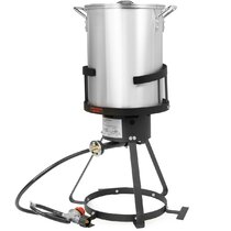 OuterMust 11 Qt. Fish Fryer Pot and Basket, 58,000 BTU Aluminum Propane  Outdoor Deep Fryer Pot with Basket and 5 Inches Thermometer for Frying  Fish