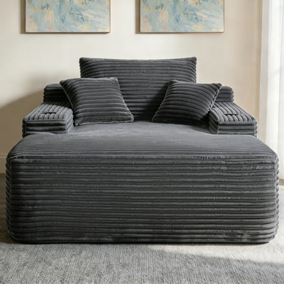 Méridienne à compression moderne en tissu pour chambre à coucher