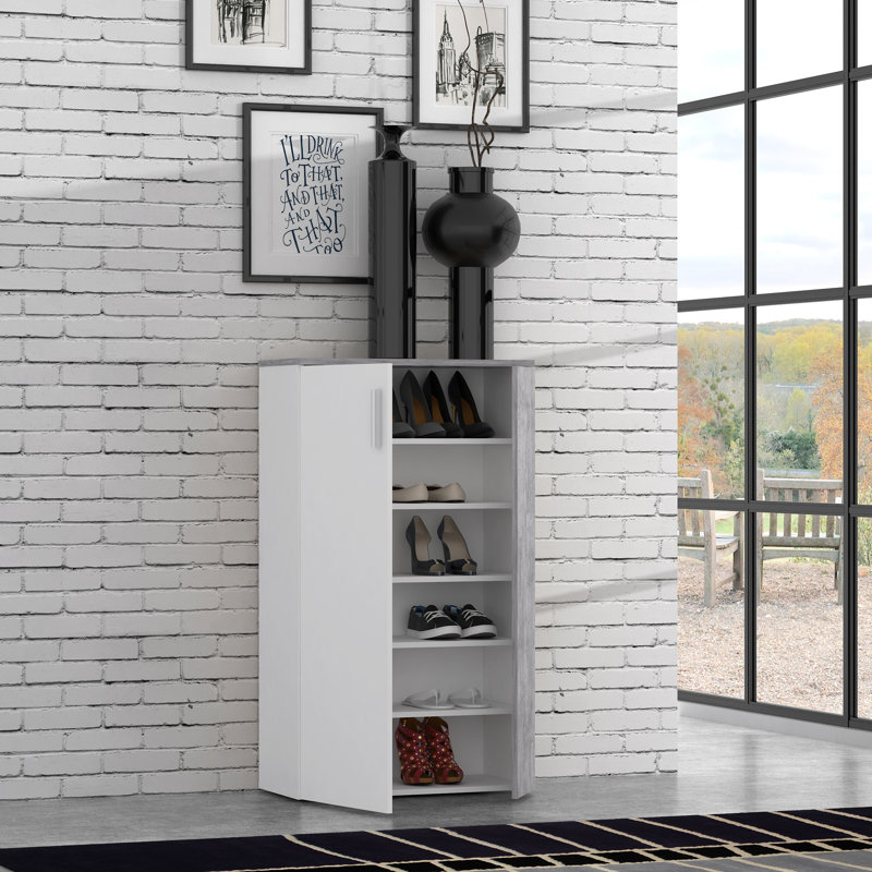Shoe Cabinet for 20 Pairs of Shoes, White/Light Grey
