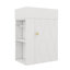 Meuble-lavabo compact de 20 po, lavabo en céramique, poignées dorées, tablettes de rangement latérales-315062687