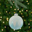 Boules de Noël en verre bleues et blanches 4 po