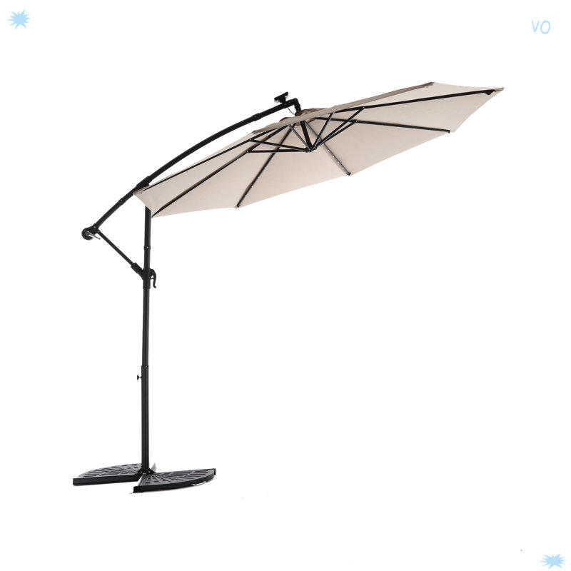 Parasol de marché à DEL 10 pi, Kaki