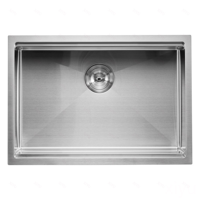 Poste de travail d'évier de cuisine de 27 pouces, évier encastré en acier inoxydable 304, cuve de ferme à simple cuve avec rebord et accessoires multiples, éviers de lave-vaisselle pour véhicules récréatifs, cuisine de préparation