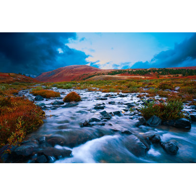 Mountain River Tundra - Wrapped Canvas Print