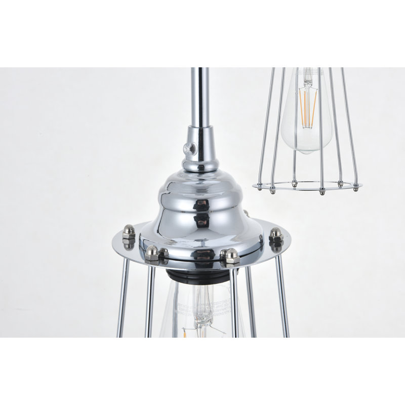 Luminaire suspendu conique à 5 lumières Sessoms, Chrome