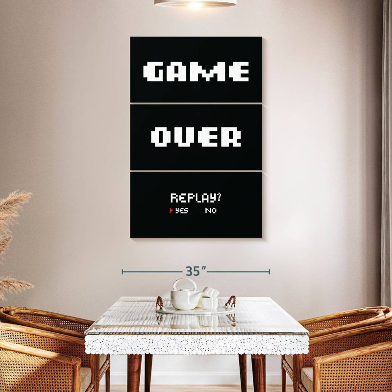 Kema Game Over Replay Wall Sign, 50" H x 32" W