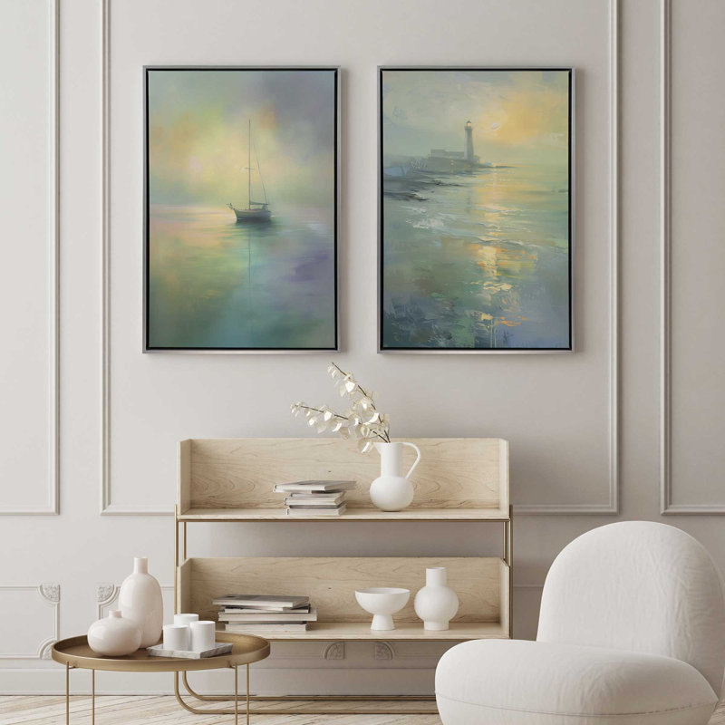«Guiding Light» par Golden Glow Interiors 2 - Pièces sur toile, Cadre en chrome poli, H 20 po x l 14 po