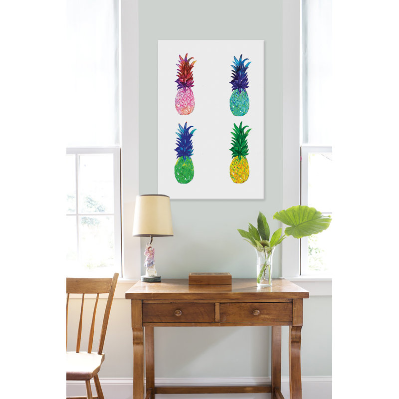 « ananas », peinture, Toile tendue, H 18 po x l 12 po x P 1,5 po