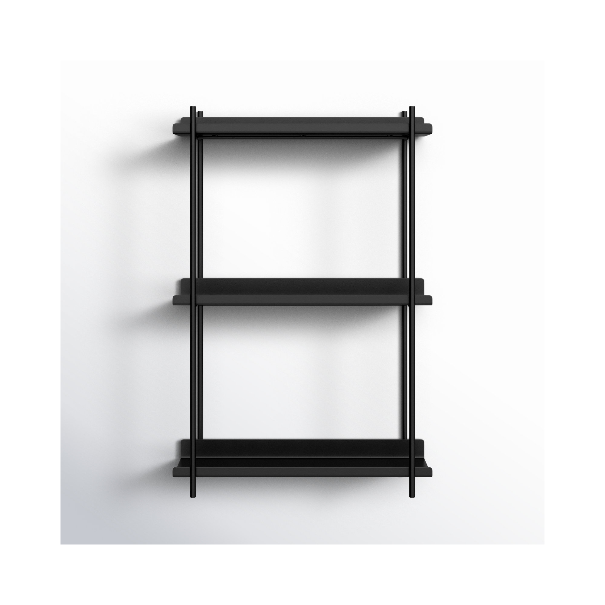 Bellamy 3 Piece Metal Tiered Shelf, Black