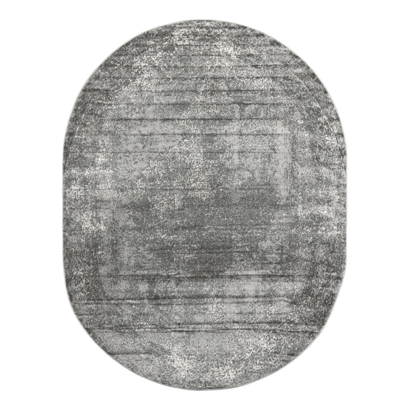 Tapis oriental gris Janousek, Ovale 7 pi 10 po x 10 pi