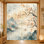 2 rideaux de paysage de style japonais, tissu filtrant la lumière, imprimé cerisier en fleurs, vue panoramique sur le lac de montagne, conception à passe-tringle, pour la décoration du salon, du balcon et de la maison