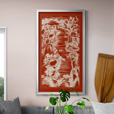 Chinese Bird's-eye View in Red I - Picture Frame Painting on Canvas