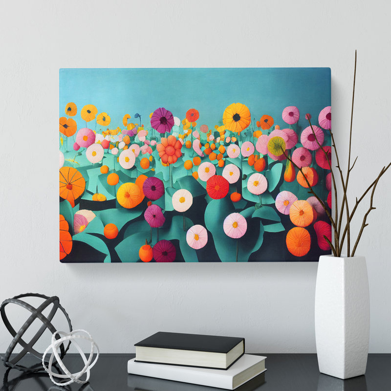 Exhilarating Flower Market - Wrapped Canvas, 35cm H x 50cm W x 3cm D