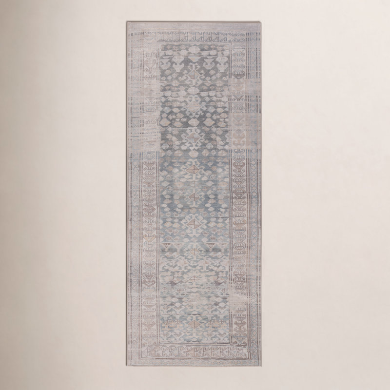 Jihane Gray Tan Washable Oriental Rug, Rectangle 2' x 3'