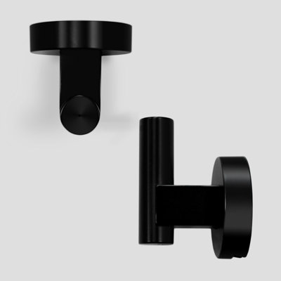 Lumi Home Furnishings Modern Wall Single Hook Matte Black 8-pack