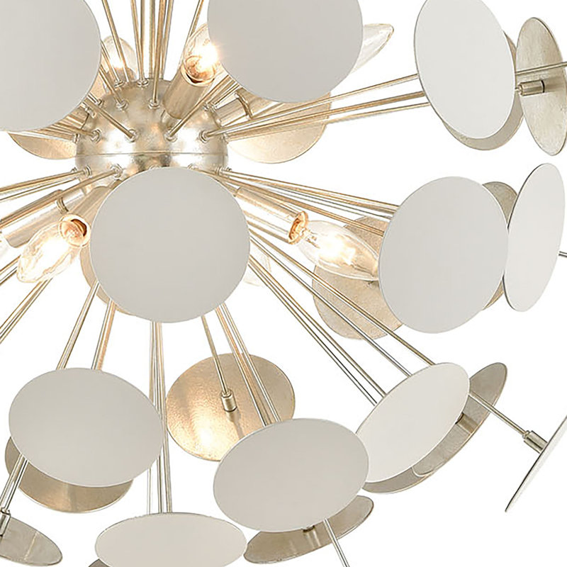 Lustre à 8 lumières de 28 po de largeur Modish - blanc mat