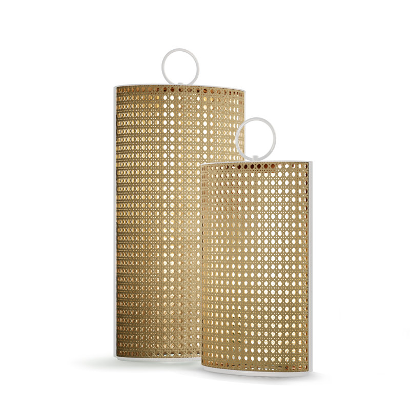 Clara Battery Operated Outdoor Floor Lamp, 32.72" H x 14.21" W x 8.85" D, Matt White Lacquered