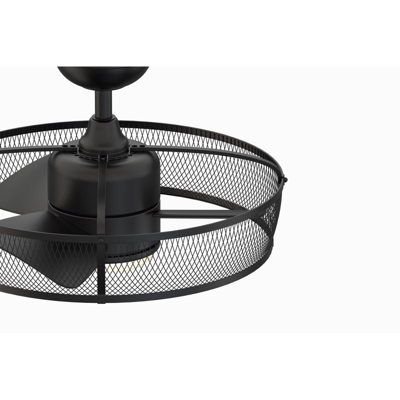 Sleek Black 20" Smart Chandelier Ceiling Fan with LED Light