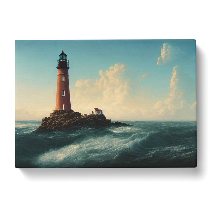 Joyous Lighthouse - Wrapped Canvas Print, 35cm H x 50cm W x 3cm D