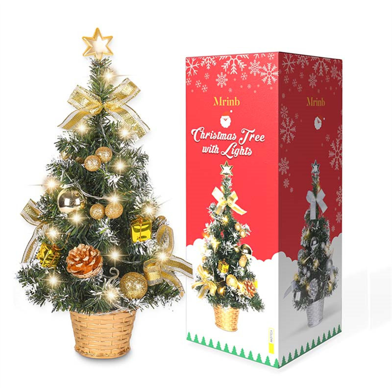15.74" Tabletop Mini Christmas Tree, Gold