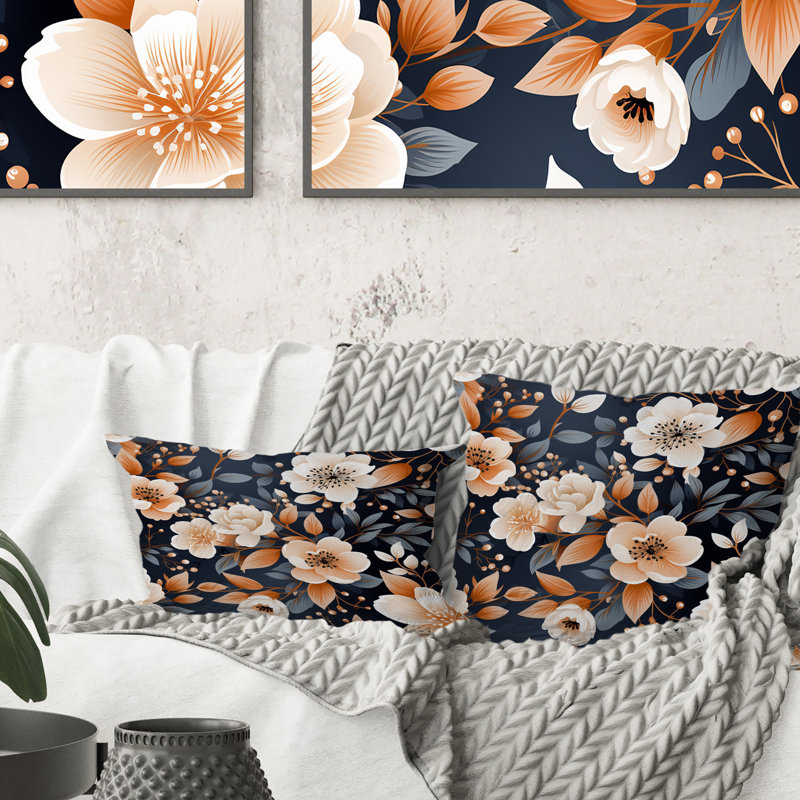 Coussin décoratif imprimé floral rétro Nostalgia, H 18 po x l 18 po